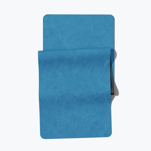 turquoise travel yoga mat folded